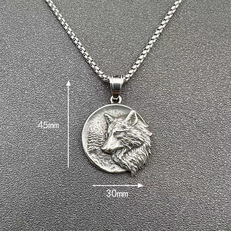 Viking Wolf Head - The Nevermore Gothic Pendant Titanium Steel