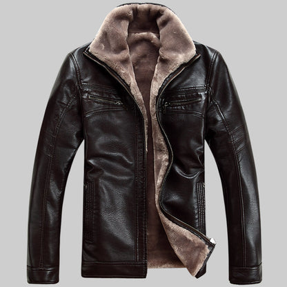 Viper - The Nevermore Fur Collar Leather Jacket for Men