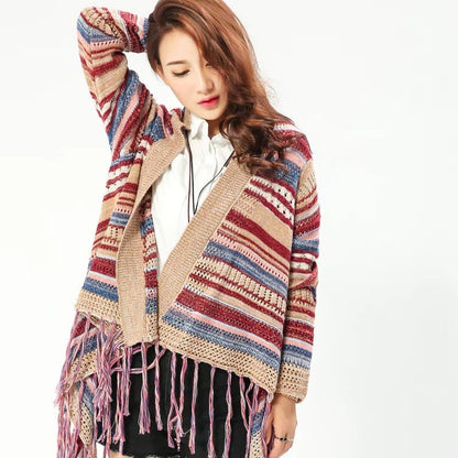 Vira Robards - The Nevermore Boho Coat fringed Irregular cardigan top Sweater