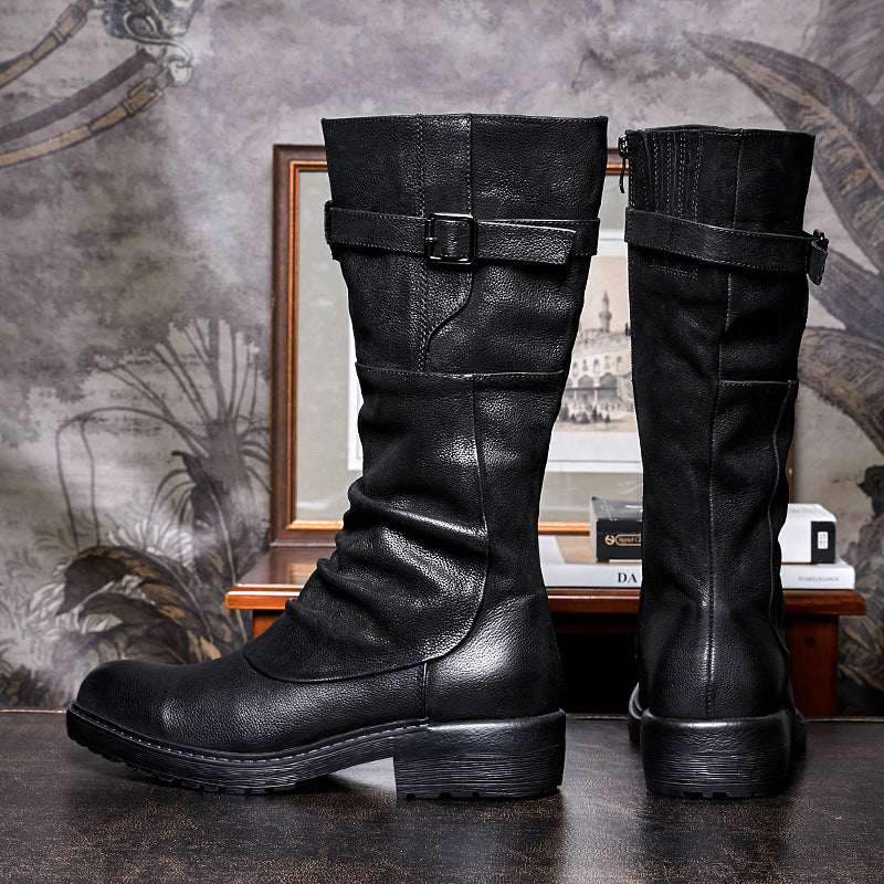 Vortex - The Nevermore High Top Motorcycle Leather Boots for Men