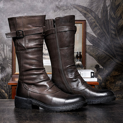 Vortex - The Nevermore High Top Motorcycle Leather Boots for Men