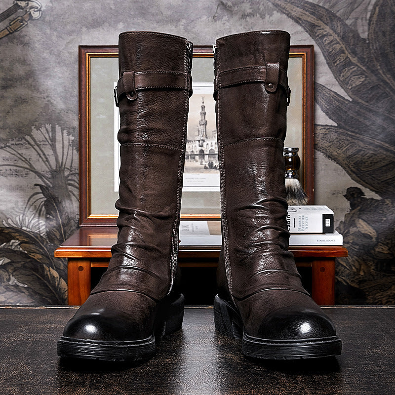 Vortex - The Nevermore High Top Motorcycle Leather Boots for Men