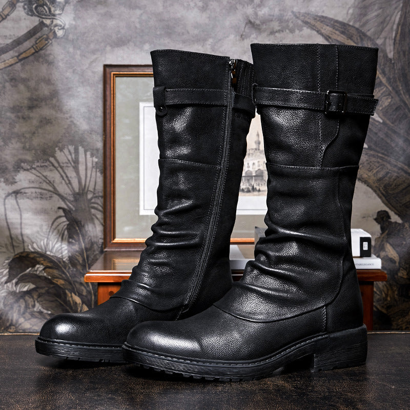 Vortex - The Nevermore High Top Motorcycle Leather Boots for Men