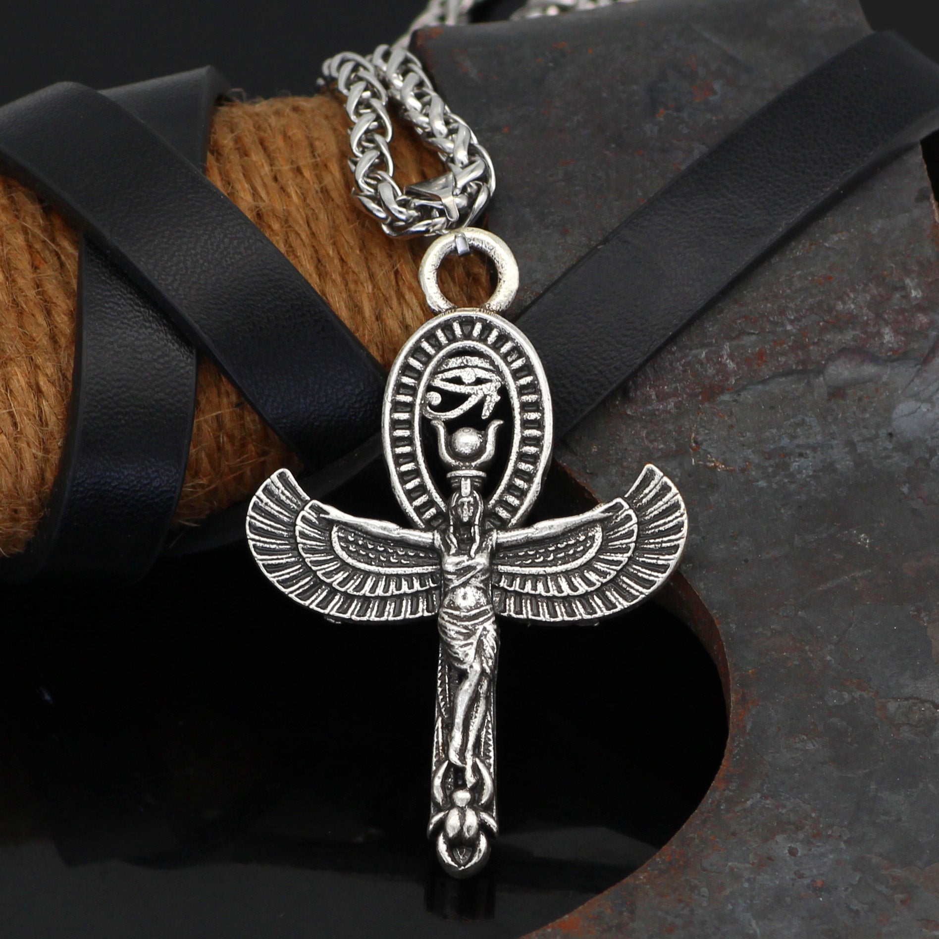 Winged Egyptian Goddess Isis - The Nevermore Gothic Pendant Necklace