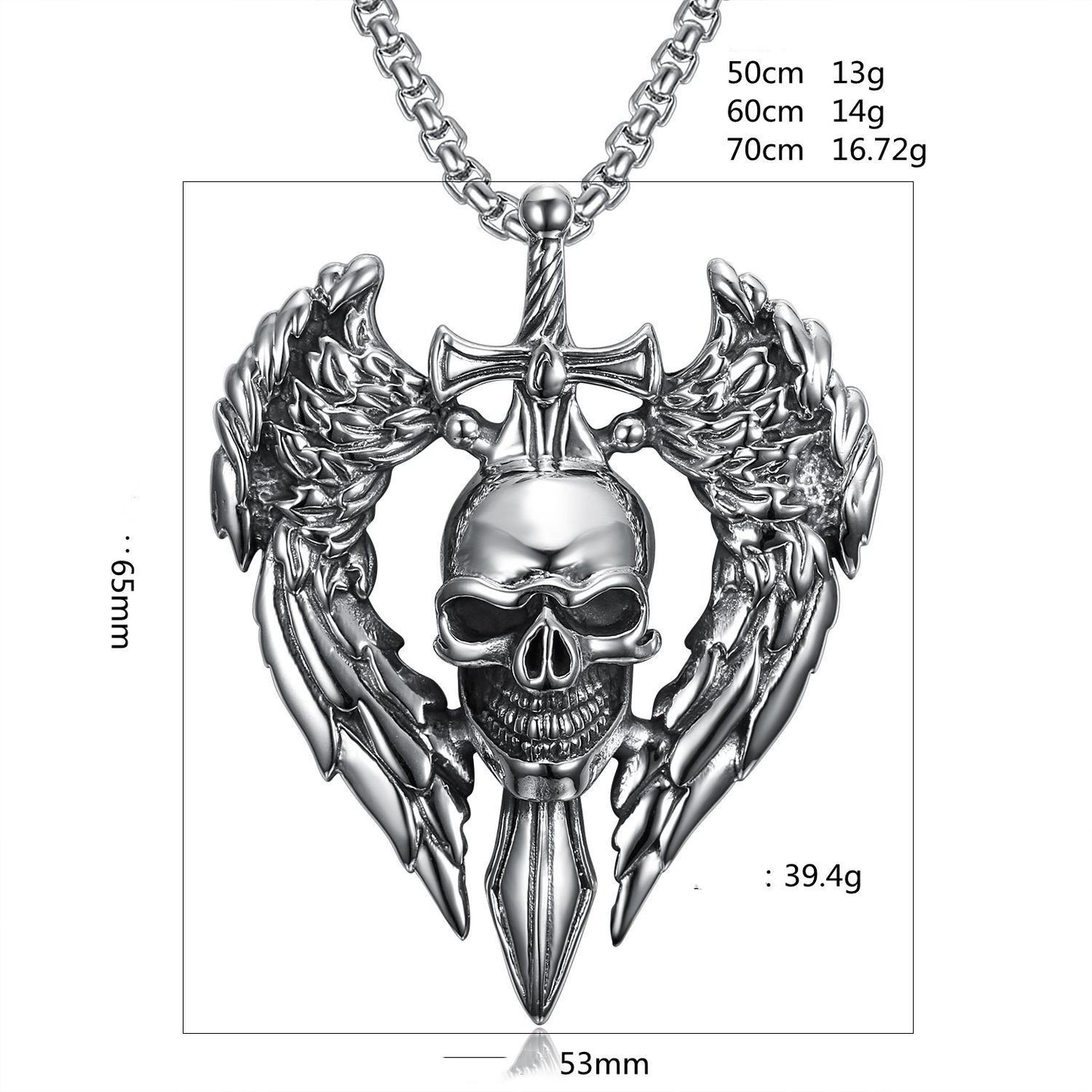 Winged Skullblade Dominion - The Nevermore Gothic Pendant Necklace