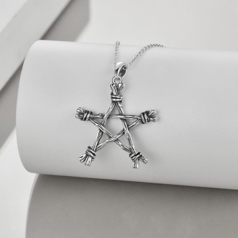 Witchcraft Pentangle - The Nevermore Gothic Sterling Silver Pendant Necklace