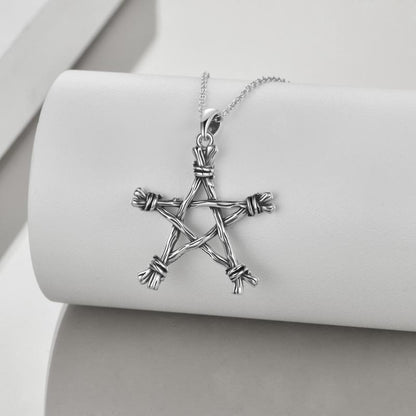 Witchcraft Pentangle - The Nevermore Gothic Sterling Silver Pendant Necklace