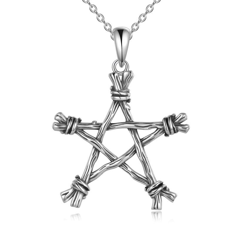 Witchcraft Pentangle - The Nevermore Gothic Sterling Silver Pendant Necklace