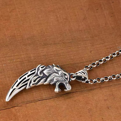 Wolf's Fang - The Nevermore Gothic Pendant Necklace sterling silver