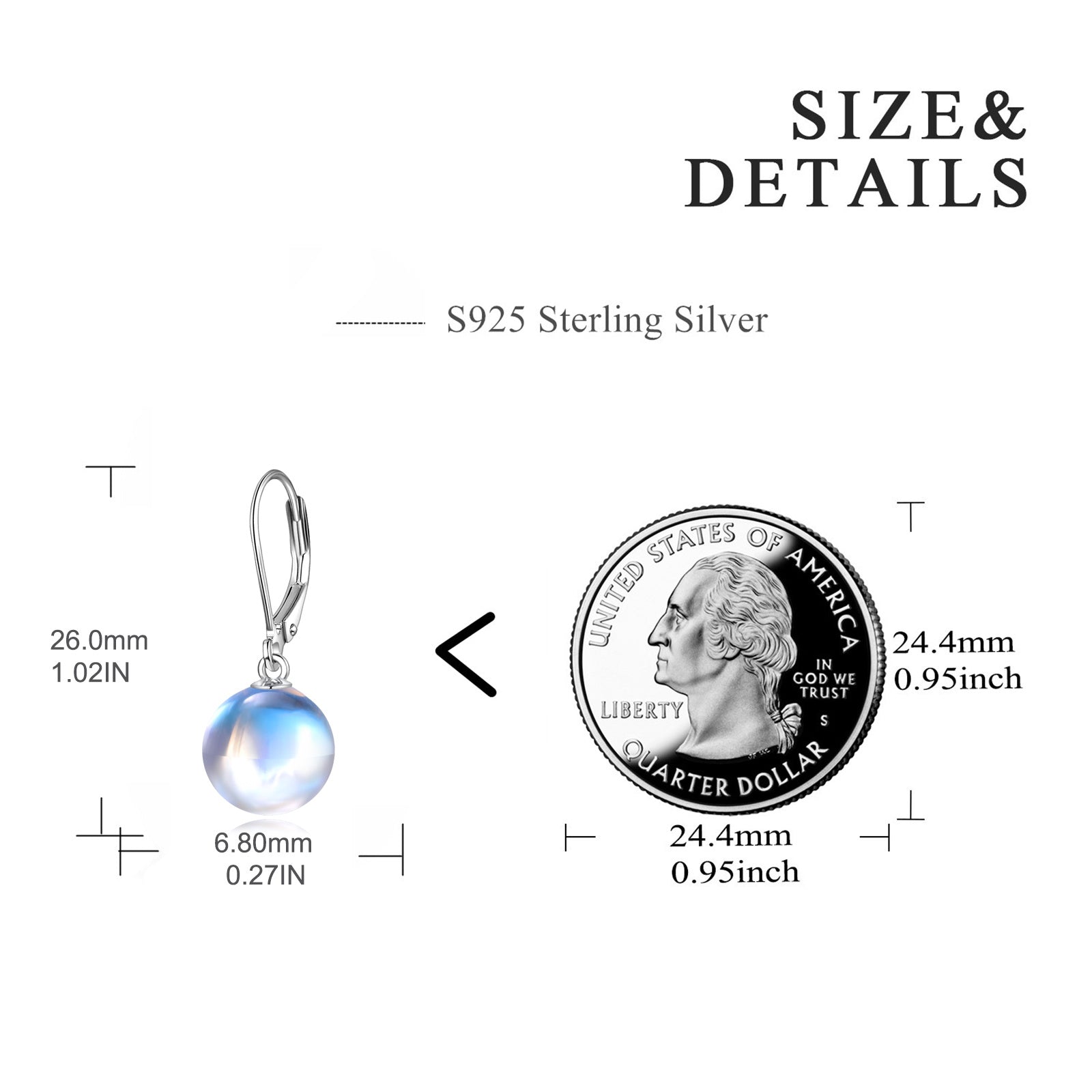 Women's 925 Sterling Silver Moonstone Earrings - The Nevermore Earrings