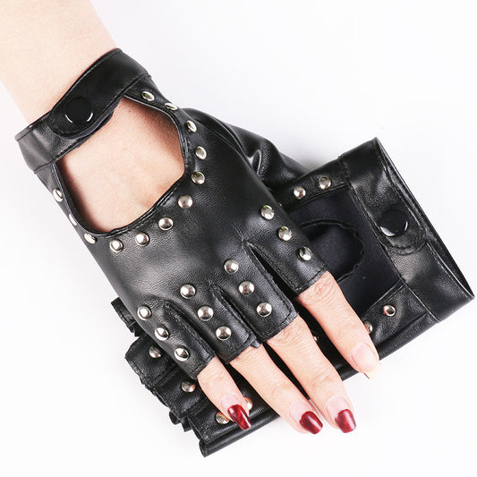 Women's Half Finger Gloves - The Nevermore Gothic Gloves