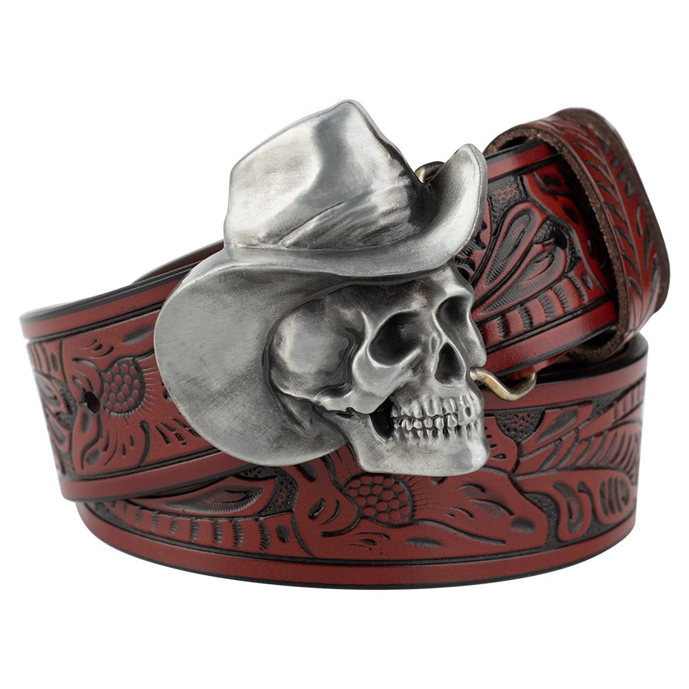 Xander Nightshade Cowboy Skull - The Nevermore Gothic Leather Belt