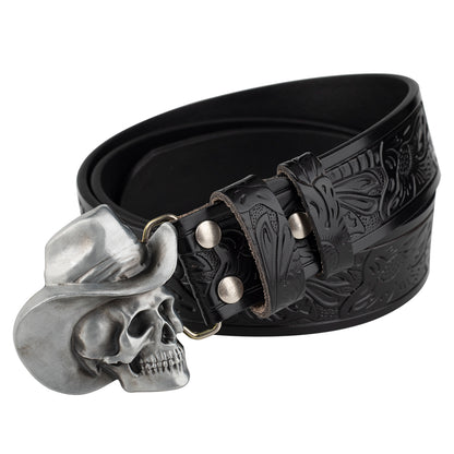 Xander Nightshade Cowboy Skull - The Nevermore Gothic Leather Belt