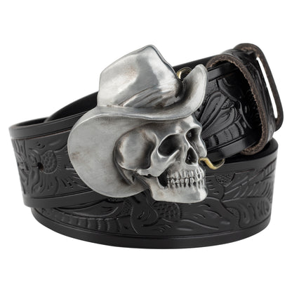 Xander Nightshade Cowboy Skull - The Nevermore Gothic Leather Belt