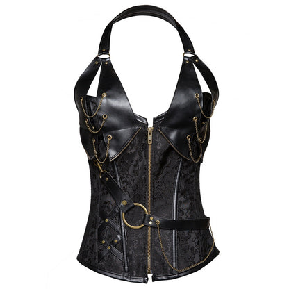 Xanthe Shadow - The Nenermore Steampunk Leather Corset With Belt Shape Body