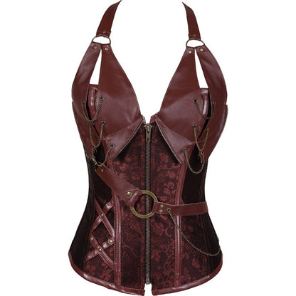 Xanthe Shadow - The Nenermore Steampunk Leather Corset With Belt Shape Body