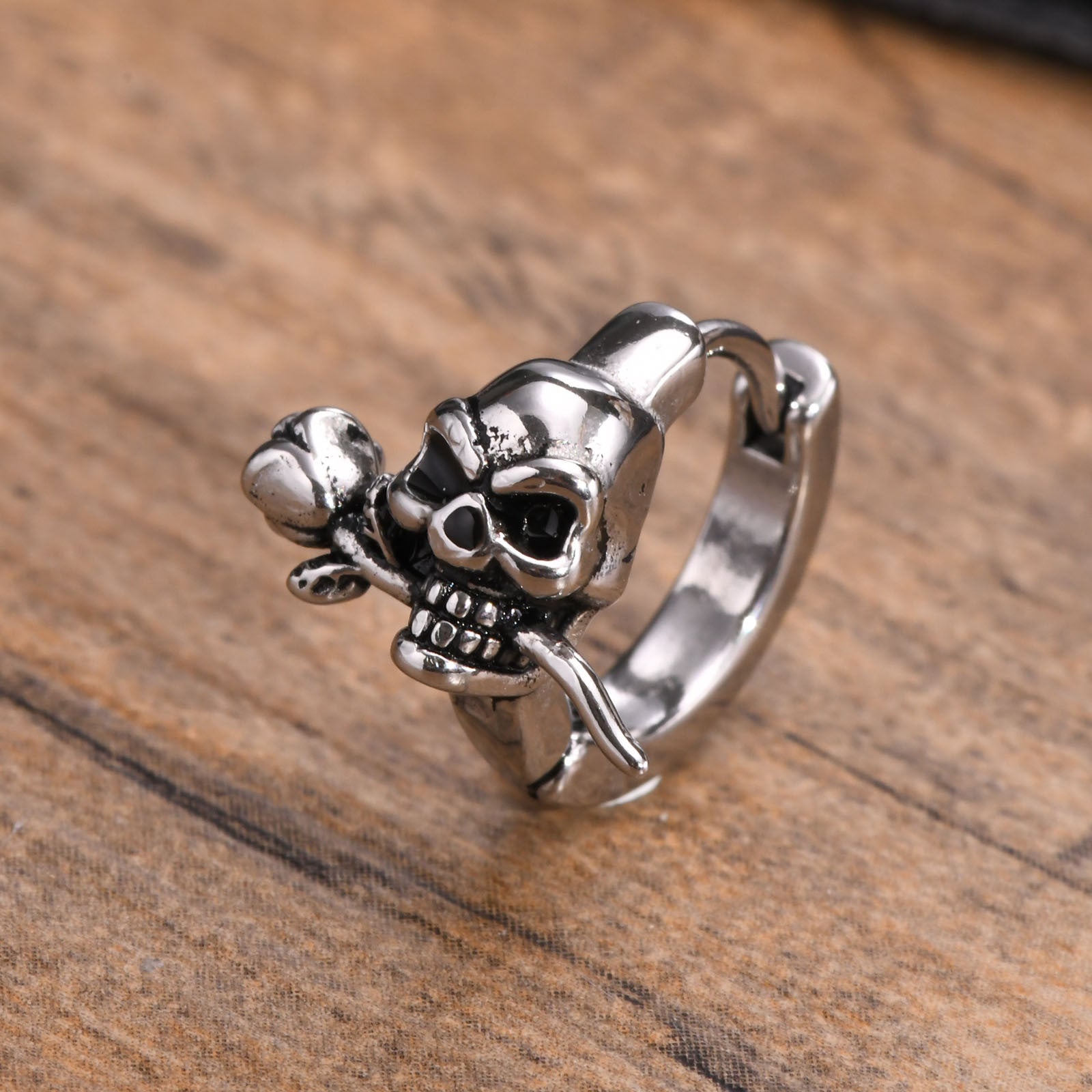 Xavier Emberstone - The Nevermore Gothic Earring Stainless Steel Skull