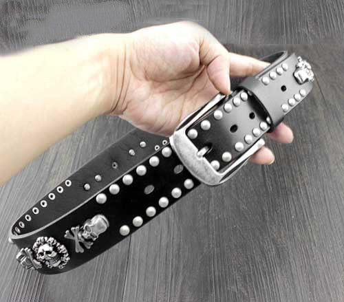 Xavier Emberstone - The Nevermore Gothic Leather Belt