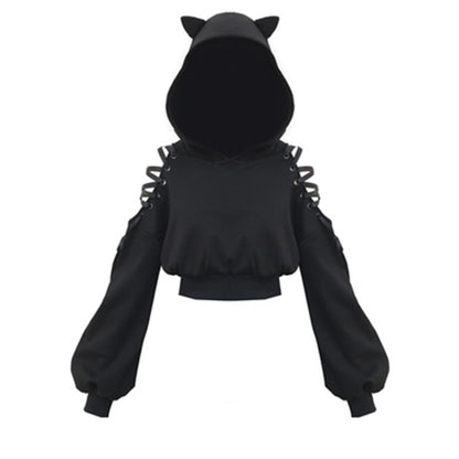 Young Foxes - The Nevermore Gothic Hooded Sweatshirt for Women