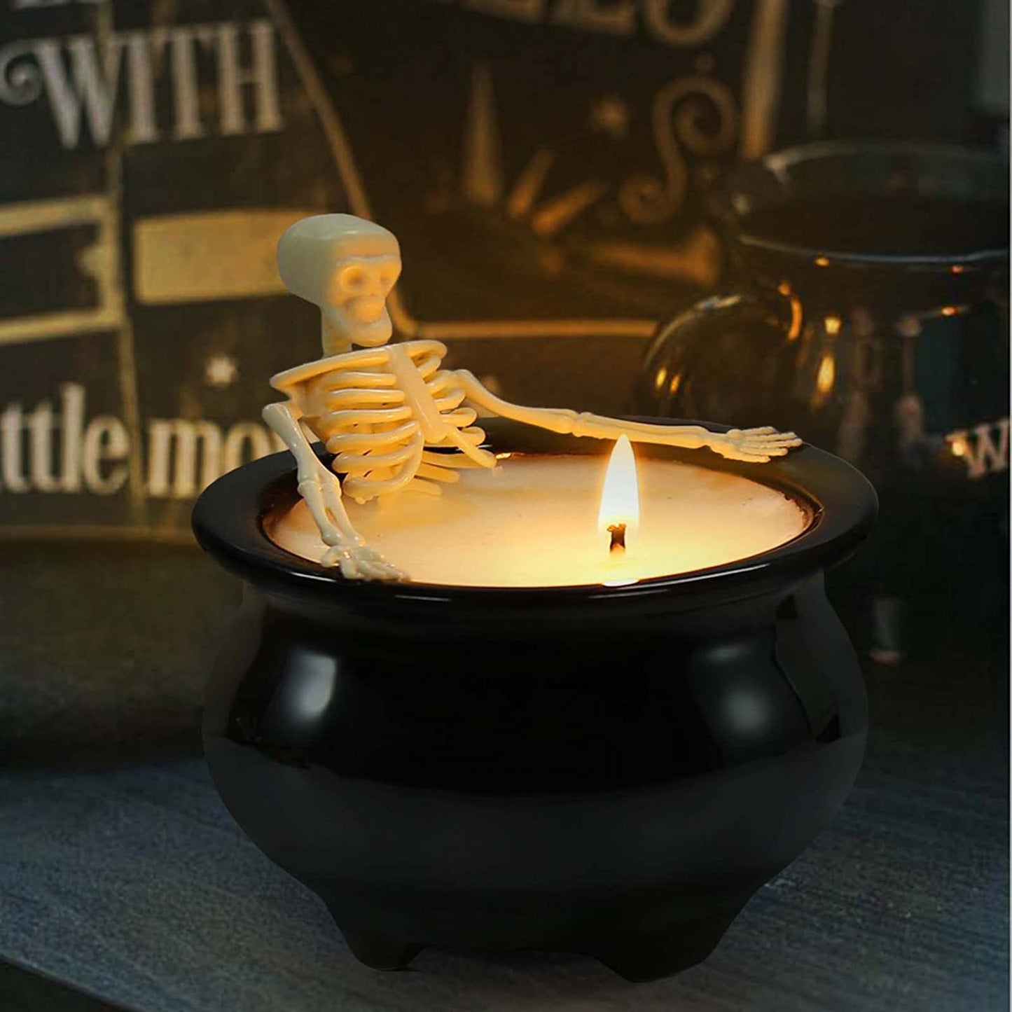 Zenobia Spectre - The Nevermore Gothic Skull Candle Holder Home Decor Gifts Gothic Craft