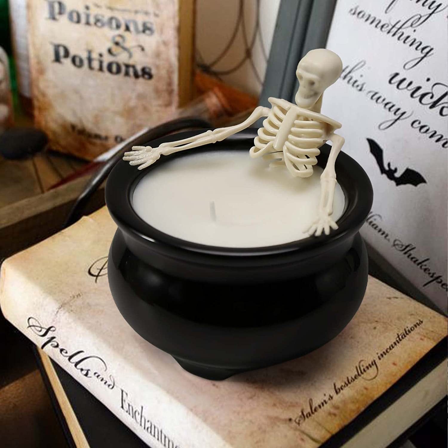 Zenobia Spectre - The Nevermore Gothic Skull Candle Holder Home Decor Gifts Gothic Craft