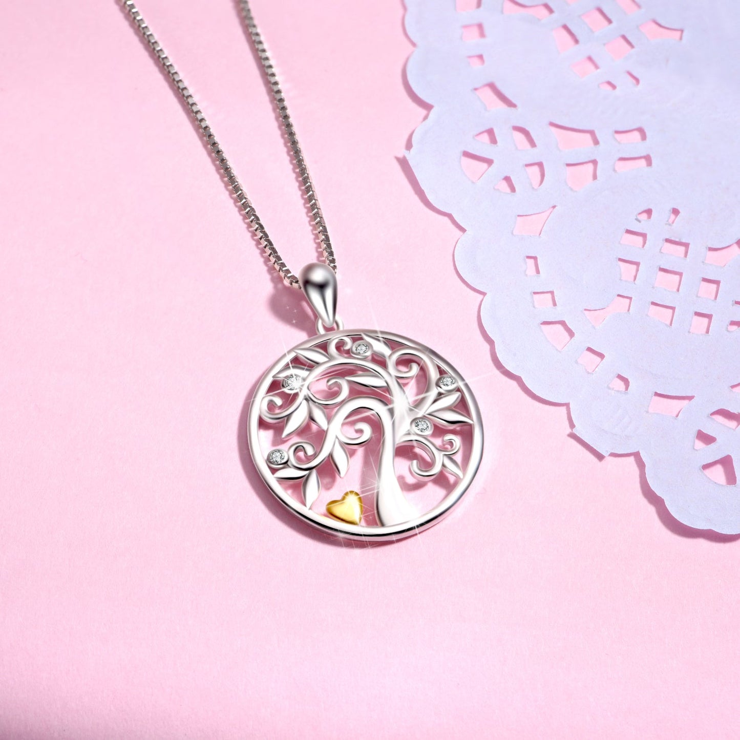 A Tree of Life with a Golden Heart - The Nevermore Pendants 925 Silver – Unique Pendants - Necklaces by Nevermore Lifestyle & Tech | default