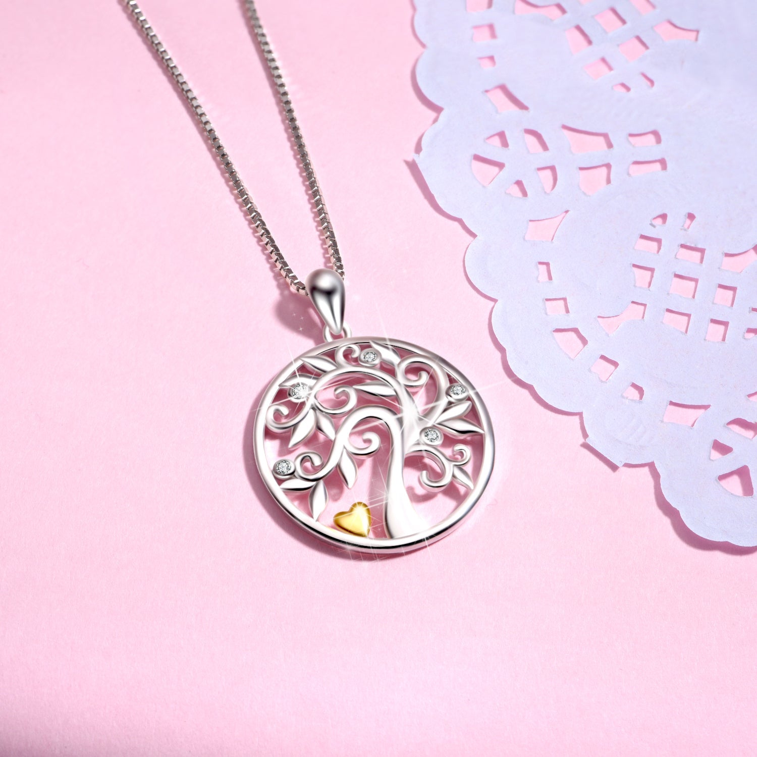 A Tree of Life with a Golden Heart - The Nevermore Pendants 925 Silver – Unique Pendants - Necklaces by Nevermore Lifestyle & Tech | default