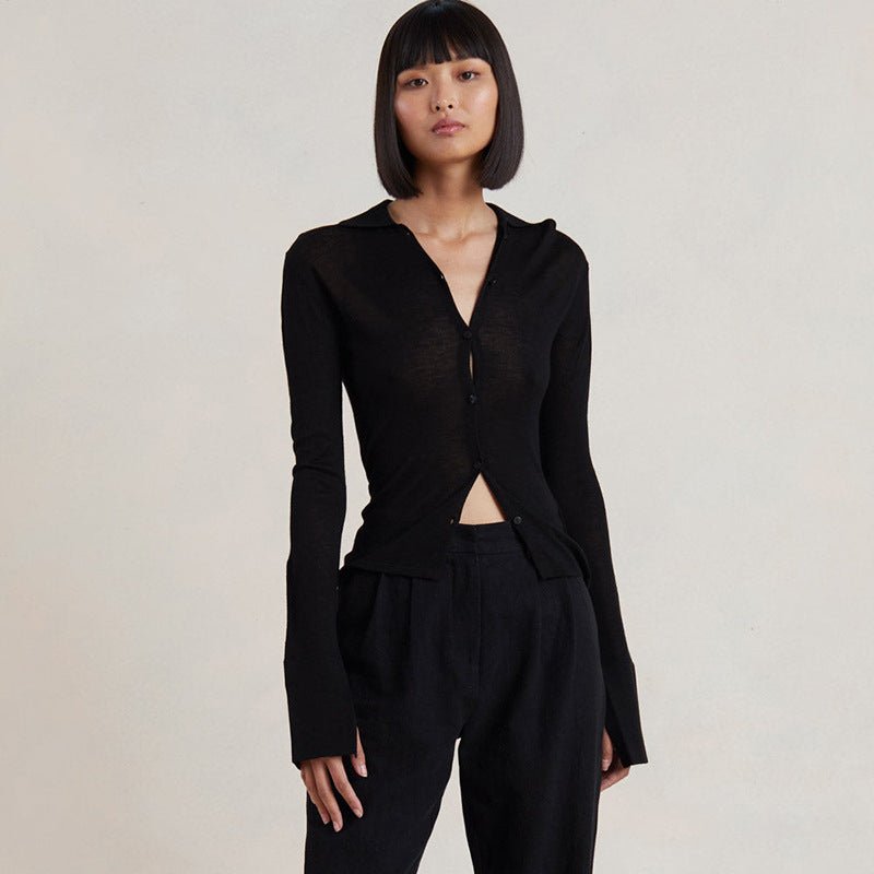 Adelie Rain - Elegant Women Shirt by The Nevermore – Unique Shirts for Women by Nevermore Lifestyle & Tech | L Black