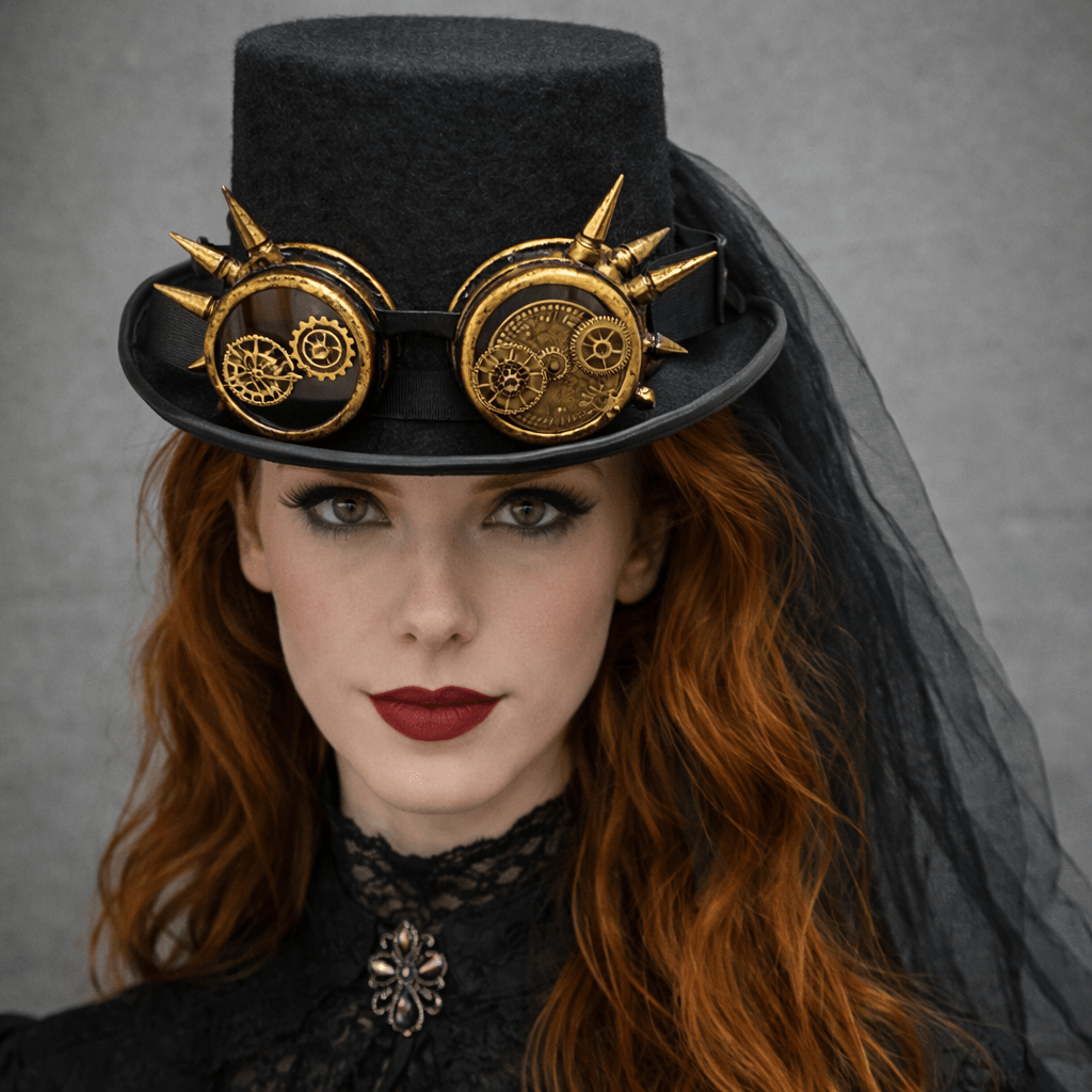 Aether Crown – Steampunk Gear Top Hat by The Nevermore – Unique Steampunk Hats by Nevermore Lifestyle & Tech | Ordinary with voile
