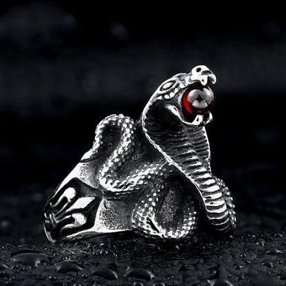 Aggressive king cobra - The Nevermore Gothic ring – Unique Rings by Nevermore Lifestyle & Tech | 10 Red