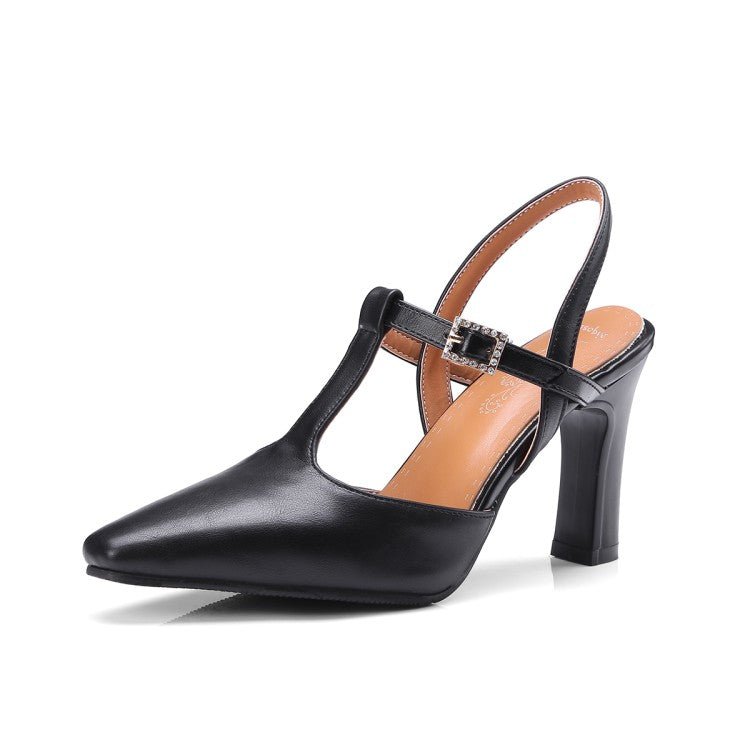 Alicia Thick Heeled Pointed Toe Shoes by The Nevermore – Unique Shoes by Nevermore Lifestyle & Tech | 32 Black