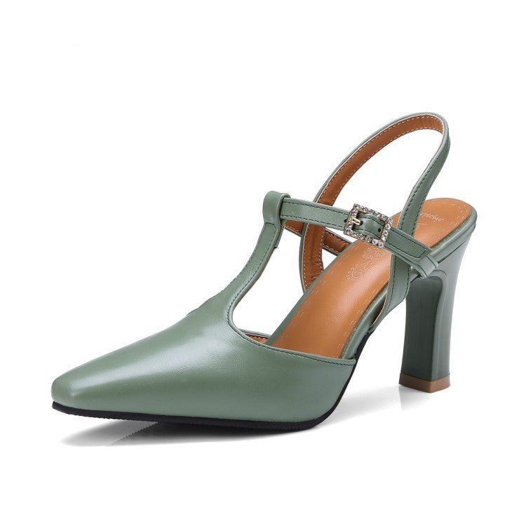 Alicia Thick Heeled Pointed Toe Shoes by The Nevermore – Unique Shoes by Nevermore Lifestyle & Tech | 32 Green