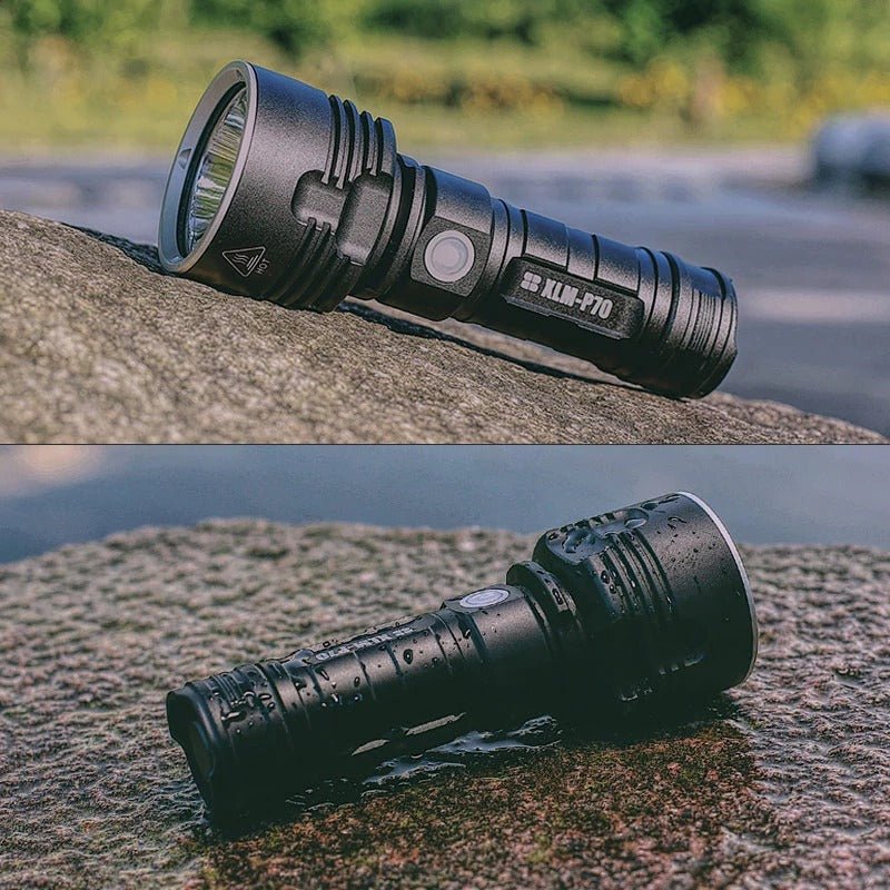 Aluminum Alloy Rechargeable LED Flashlight by The Nevermore – Unique Flashlight by Nevermore Lifestyle & Tech | Double battery L2