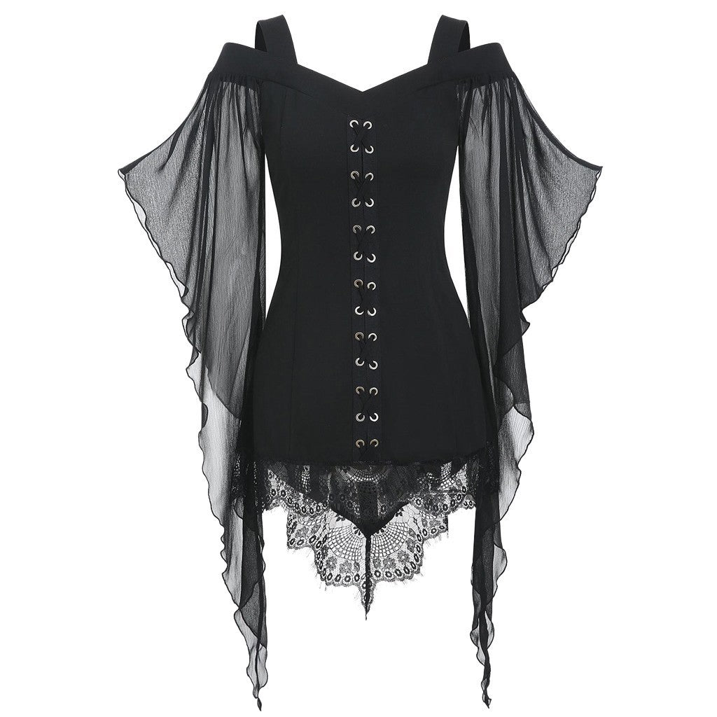 Amaris - The Nevermore Gothic Shirt for Women – Unique Gothic Fashion for Women by Nevermore Lifestyle & Tech | 2XL Black