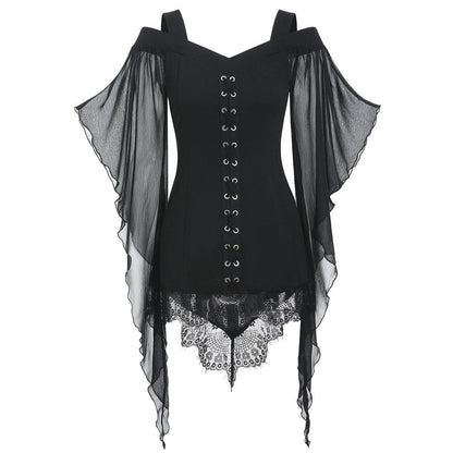 Amaris - The Nevermore Gothic Shirt for Women – Unique Gothic Fashion for Women by Nevermore Lifestyle & Tech | 2XL Black