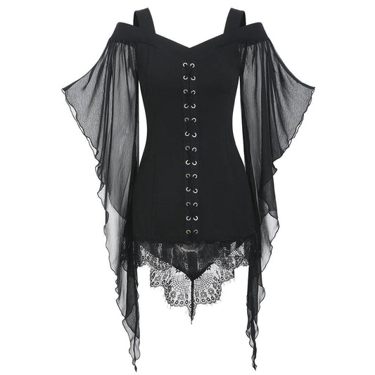 Amaris - The Nevermore Gothic Shirt for Women – Unique Gothic Fashion for Women by Nevermore Lifestyle & Tech | 2XL Black