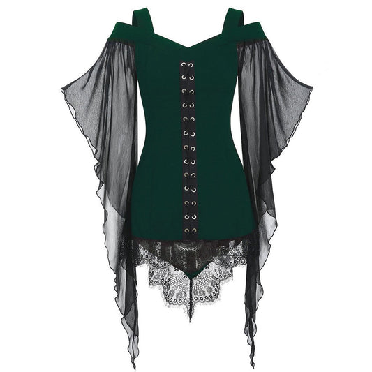 Amaris - The Nevermore Gothic Shirt for Women – Unique Gothic Fashion for Women by Nevermore Lifestyle & Tech | 2XL Black
