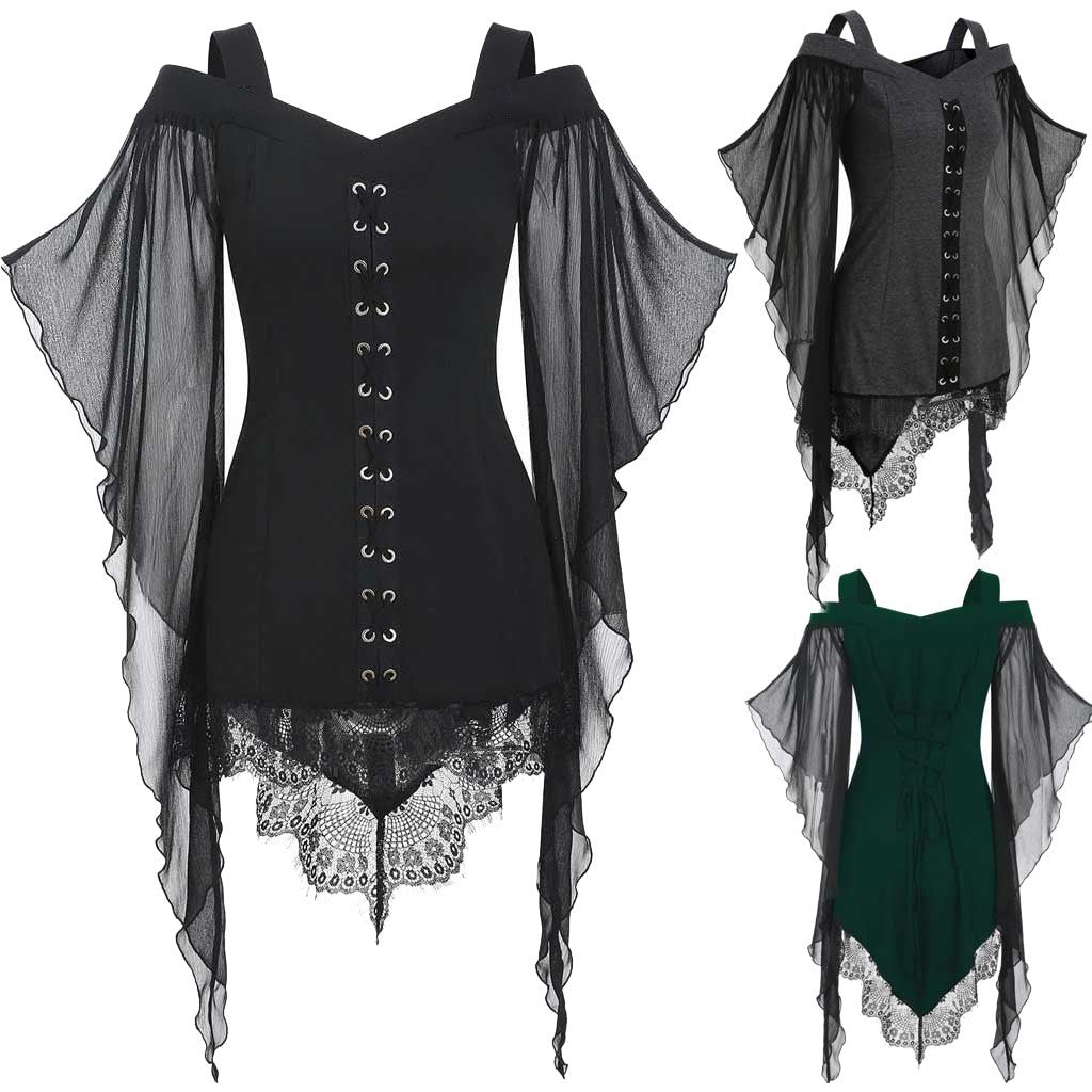 Amaris - The Nevermore Gothic Shirt for Women – Unique Gothic Fashion for Women by Nevermore Lifestyle & Tech | 2XL Black