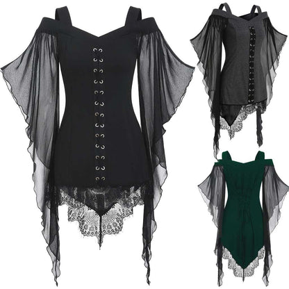 Amaris - The Nevermore Gothic Shirt for Women – Unique Gothic Fashion for Women by Nevermore Lifestyle & Tech | 2XL Black