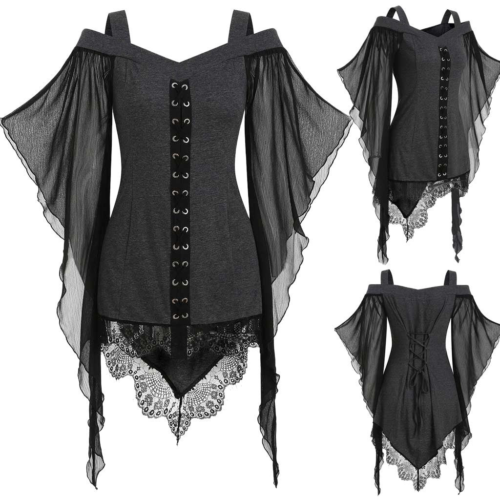 Amaris - The Nevermore Gothic Shirt for Women – Unique Gothic Fashion for Women by Nevermore Lifestyle & Tech | 2XL Black