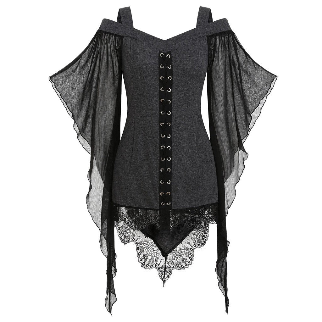 Amaris - The Nevermore Gothic Shirt for Women – Unique Gothic Fashion for Women by Nevermore Lifestyle & Tech | 2XL Grey