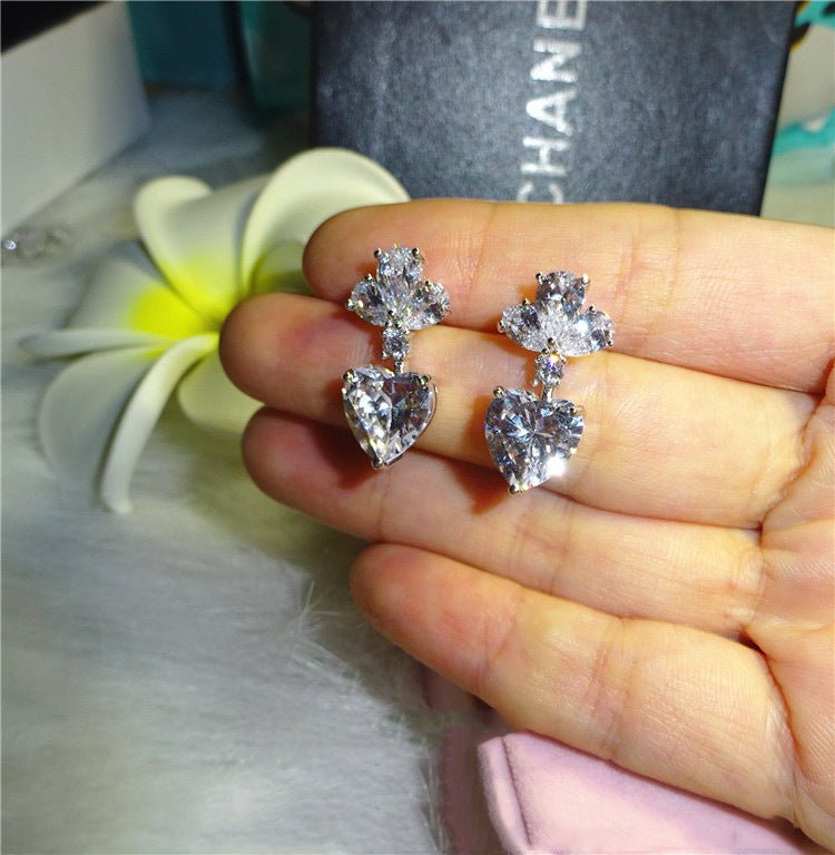 Amour Lumen – Zircon Heart Drop Earrings by The Nevermore – Unique Earrings by Nevermore Lifestyle & Tech | Silver