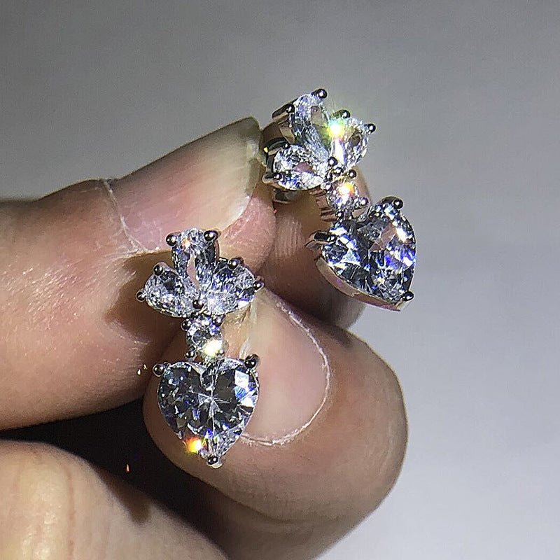 Amour Lumen – Zircon Heart Drop Earrings by The Nevermore – Unique Earrings by Nevermore Lifestyle & Tech | Silver