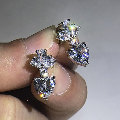 Amour Lumen – Zircon Heart Drop Earrings by The Nevermore – Unique Earrings by Nevermore Lifestyle & Tech | Silver