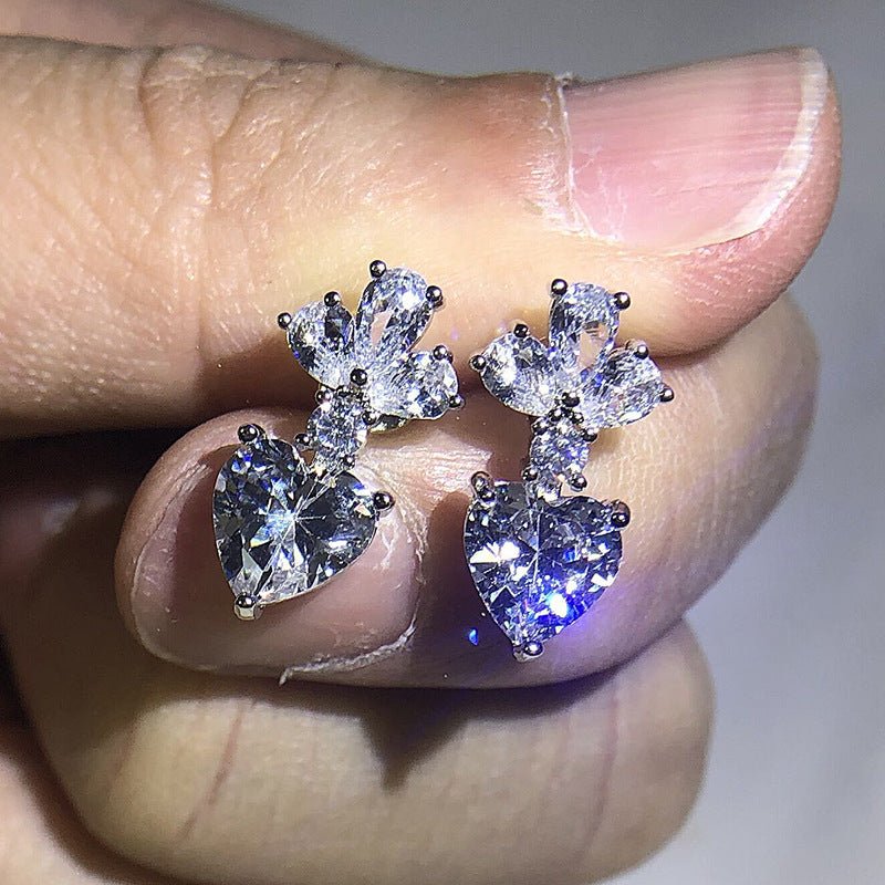 Amour Lumen – Zircon Heart Drop Earrings by The Nevermore – Unique Earrings by Nevermore Lifestyle & Tech | Silver