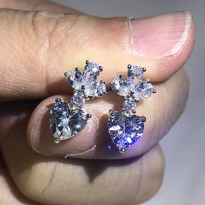 Amour Lumen – Zircon Heart Drop Earrings by The Nevermore – Unique Earrings by Nevermore Lifestyle & Tech | Silver