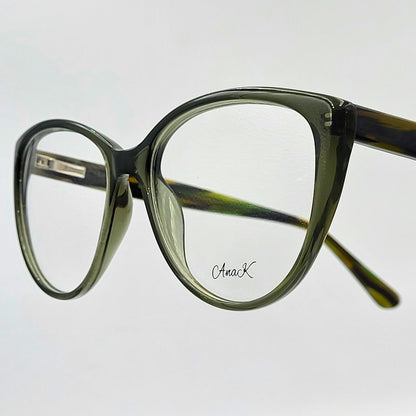 AnaK 831104 - Olive Green Cat - Eye Eyeglasses by The Nevermore – Unique Eyeglasses by Nevermore Lifestyle & Tech |