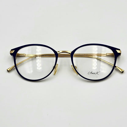 Anak 85009 - Blue Gold Round Eyeglasses by The Nevermore – Unique Eyeglasses by Nevermore Lifestyle & Tech |