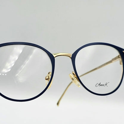 Anak 85009 - Blue Gold Round Eyeglasses by The Nevermore – Unique Eyeglasses by Nevermore Lifestyle & Tech |