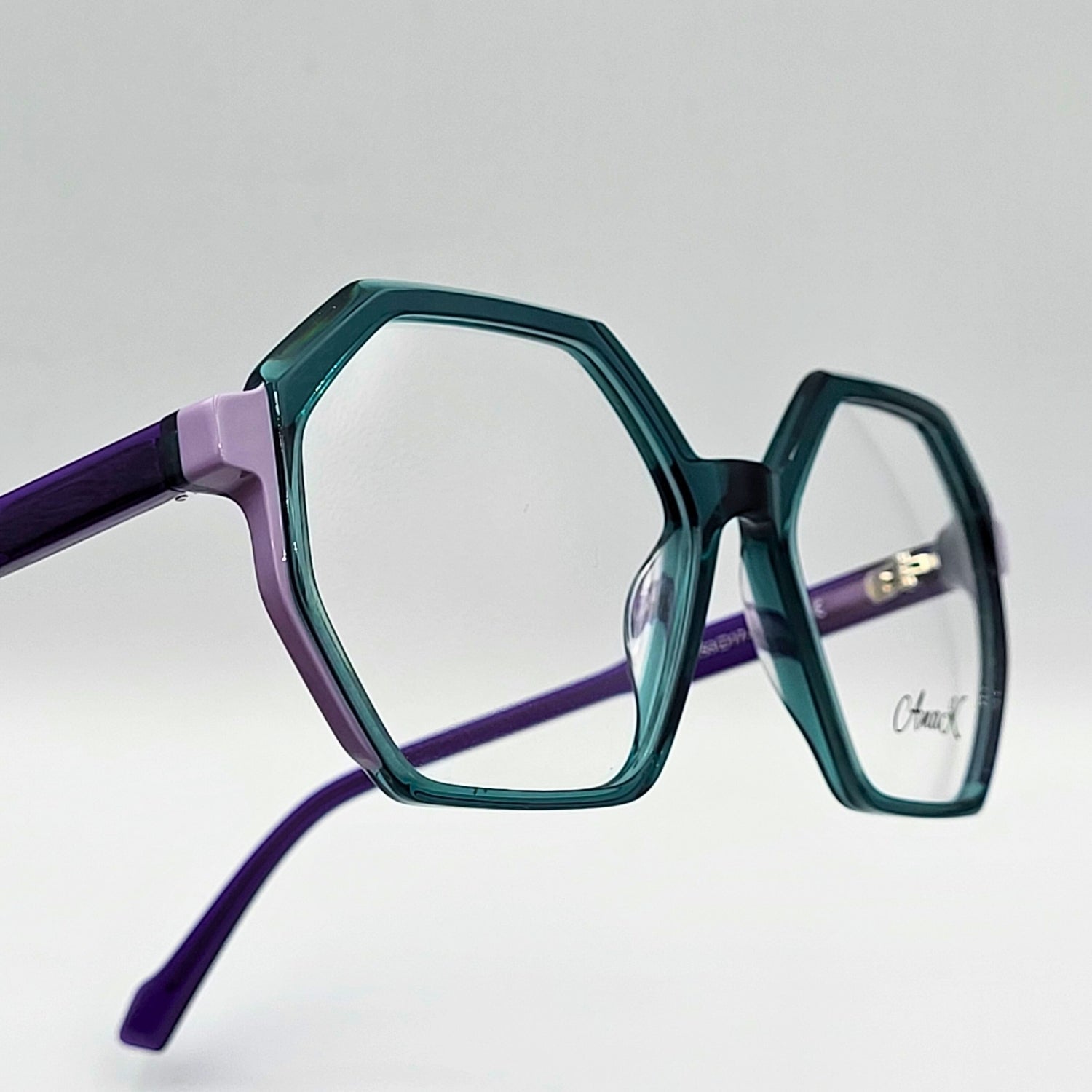 Anak BAF2010L - Green Purple Polygonal Eyeglasses by The Nevermore – Unique Eyeglasses by Nevermore Lifestyle & Tech |